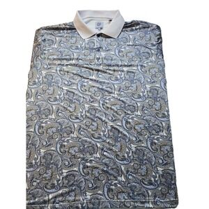 Kilburne Finch Mens 4XL Paisley Print Polo Shirt Short Sleeve Golf Casual